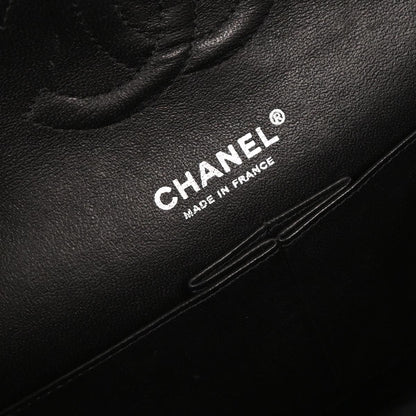 Chanel 2009-2010 Black Caviar Medium Classic Double Flap Shoulder Bag