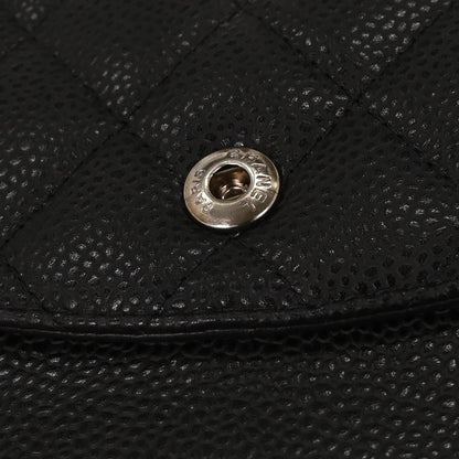 Chanel 2009-2010 Black Caviar Medium Classic Double Flap Shoulder Bag