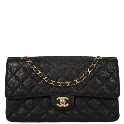 Chanel Black Caviar Double Flap Shoulder Bag