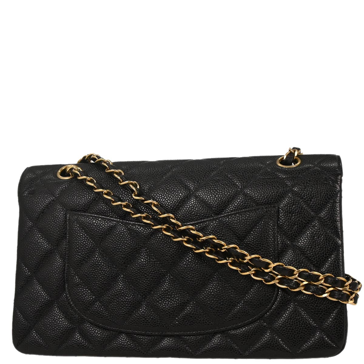 Chanel Black Caviar Double Flap Shoulder Bag