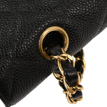 Chanel Black Caviar Double Flap Shoulder Bag