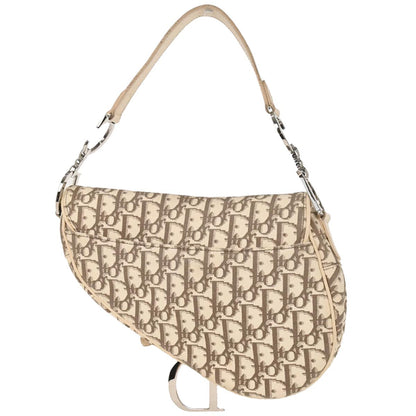 Christian Dior Off-white Embroidered Trotter Saddle Handbag