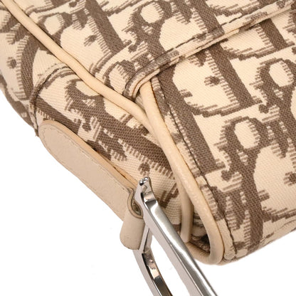 Christian Dior Off-white Embroidered Trotter Saddle Handbag