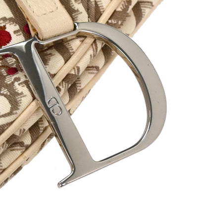 Christian Dior Off-white Embroidered Trotter Saddle Handbag