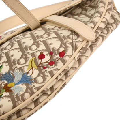 Christian Dior Off-white Embroidered Trotter Saddle Handbag