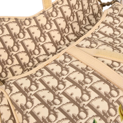 Christian Dior Off-white Embroidered Trotter Saddle Handbag