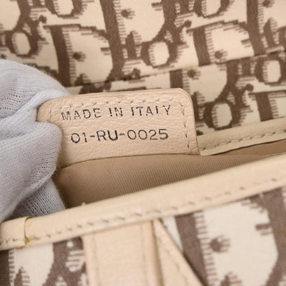 Christian Dior Off-white Embroidered Trotter Saddle Handbag