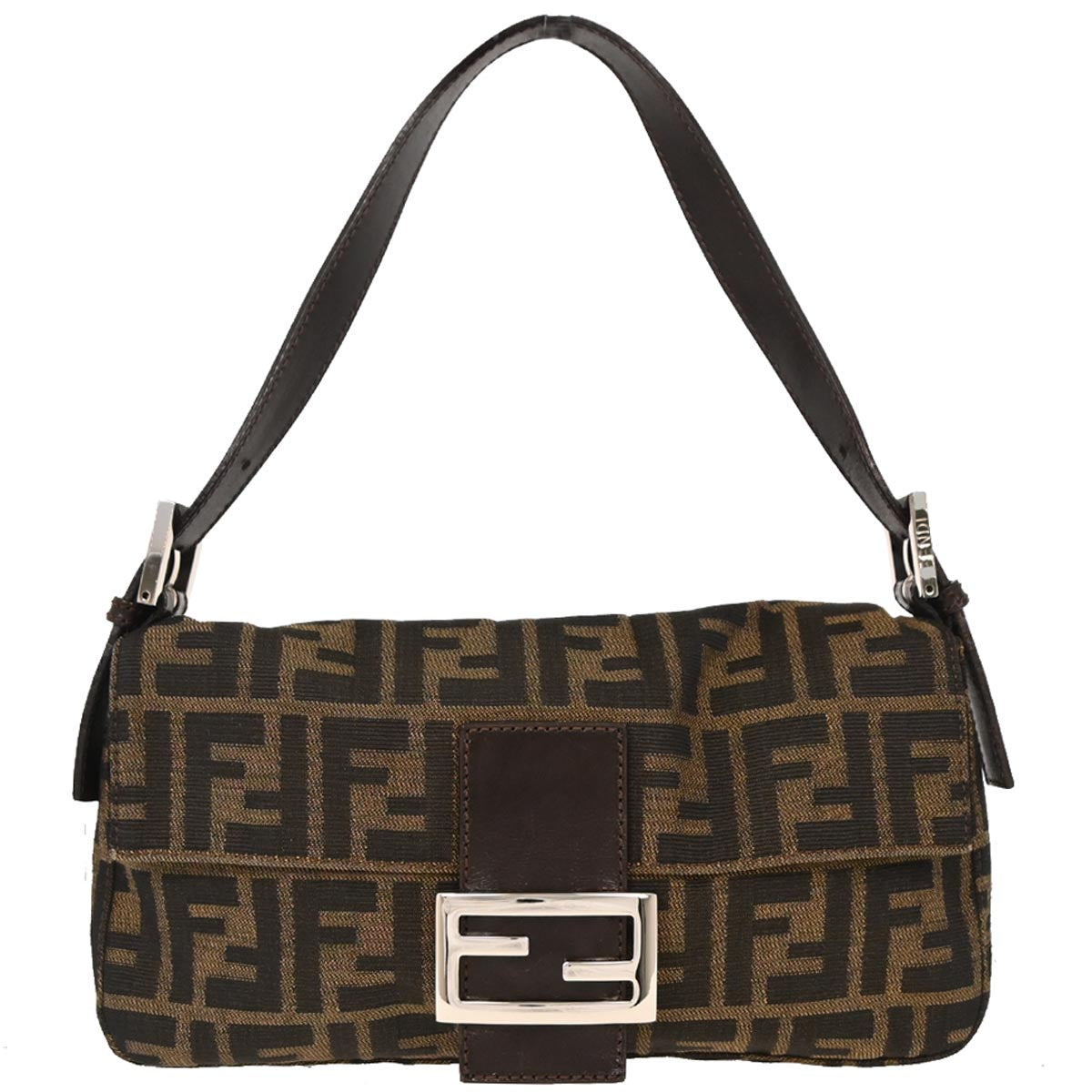 Fendi Brown Canvas Zucca Baguette Handbag