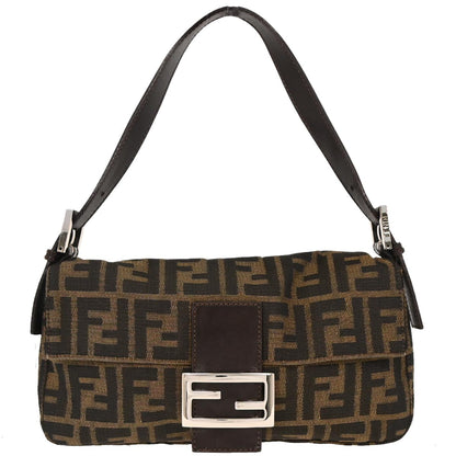 Fendi Brown Canvas Zucca Baguette Handbag