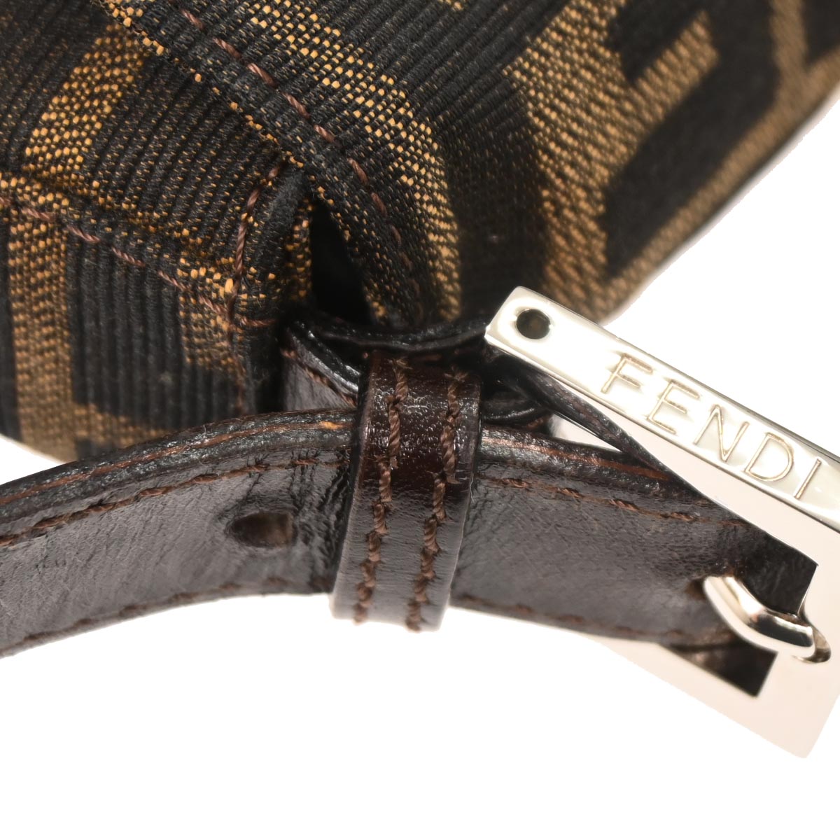Fendi Brown Canvas Zucca Baguette Handbag