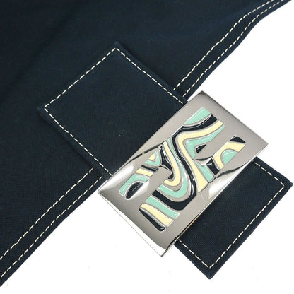 Fendi Navy Canvas Mamma Baguette Handbag