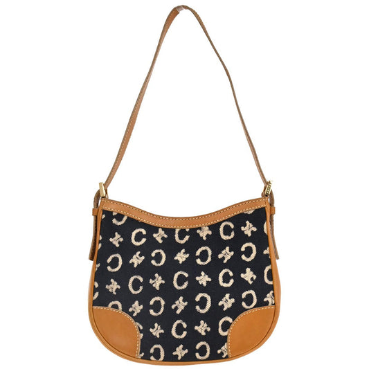 Celine Navy Cotton Macadam C Handbag