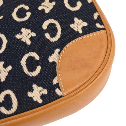 Celine Navy Cotton Macadam C Handbag
