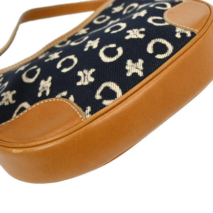 Celine Navy Cotton Macadam C Handbag