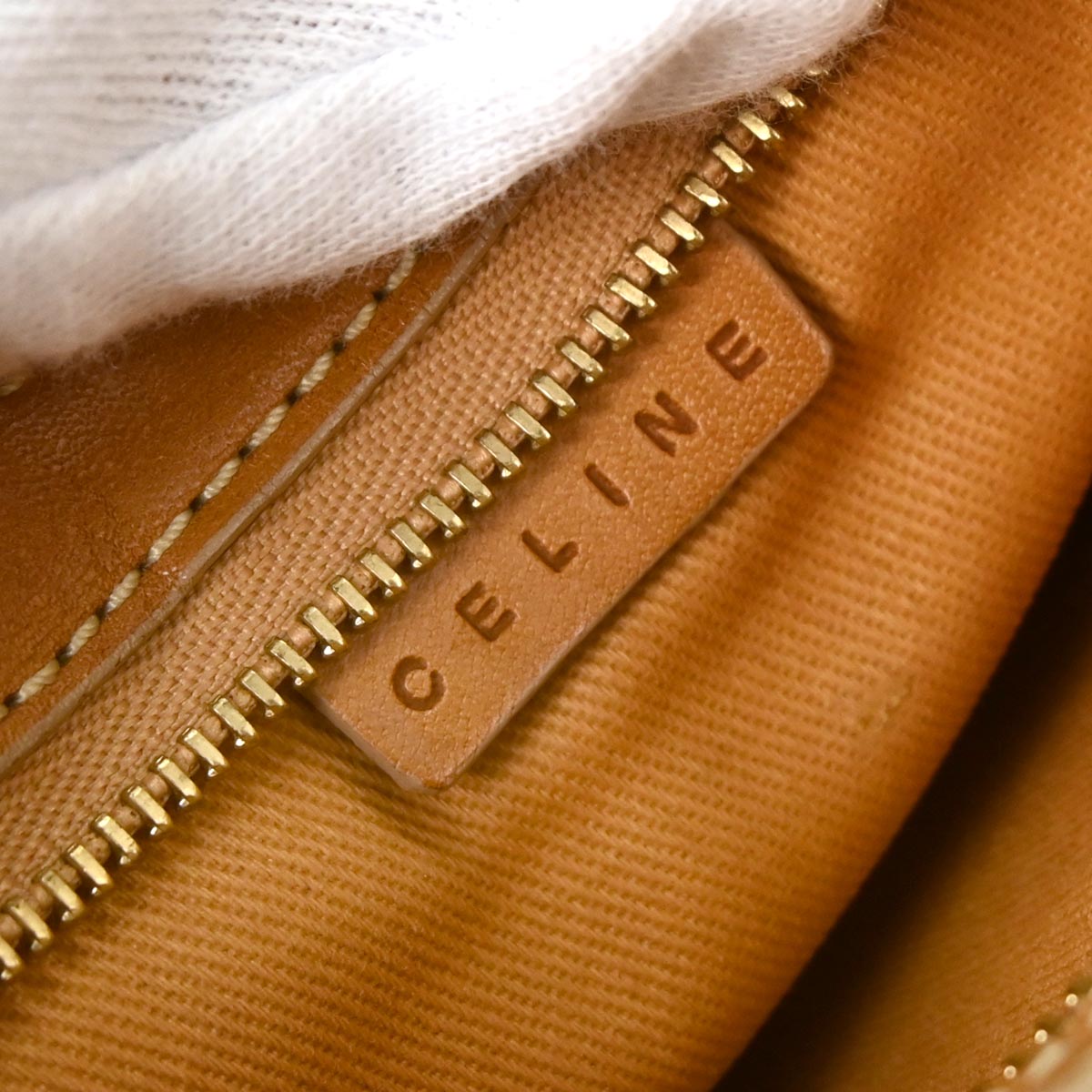 Celine Navy Cotton Macadam C Handbag