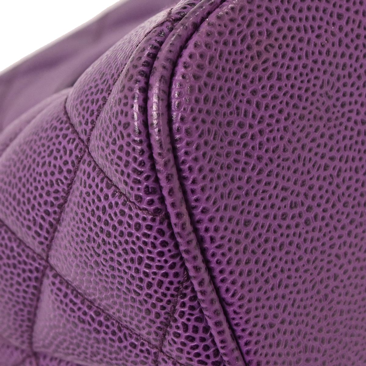 Chanel 2000-2002 Purple Caviar Medallion Tote Handbag