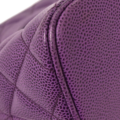 Chanel 2000-2002 Purple Caviar Medallion Tote Handbag