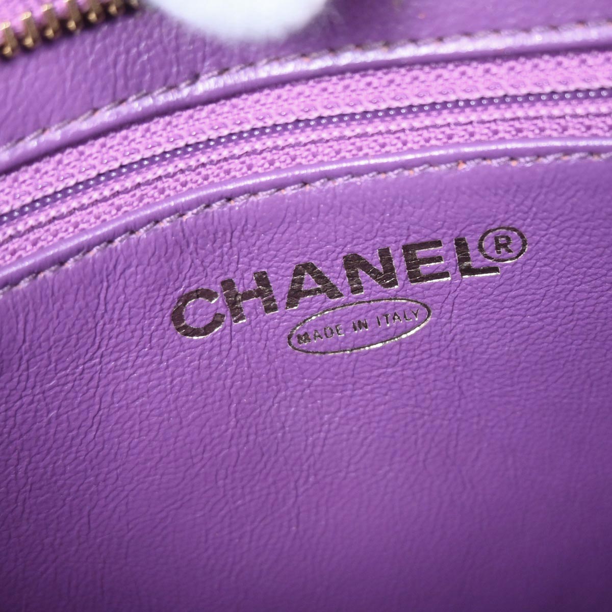 Chanel 2000-2002 Purple Caviar Medallion Tote Handbag