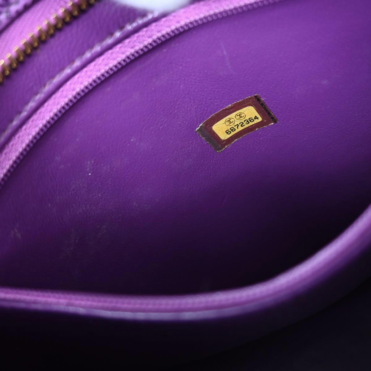 Chanel 2000-2002 Purple Caviar Medallion Tote Handbag