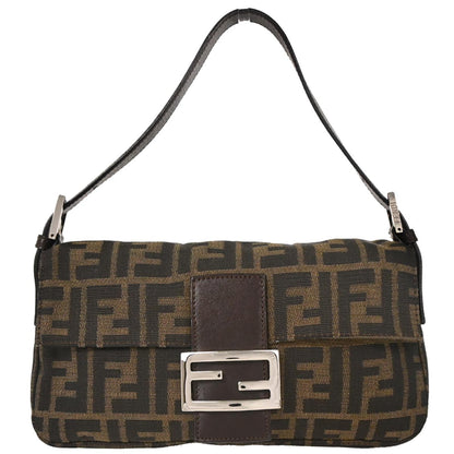 Fendi Brown Canvas Zucca Baguette Handbag