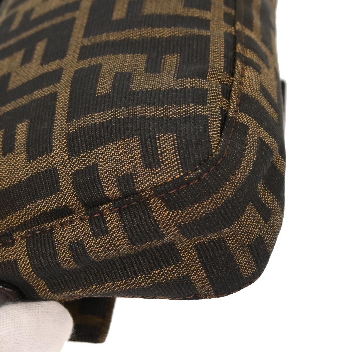 Fendi Brown Canvas Zucca Baguette Handbag