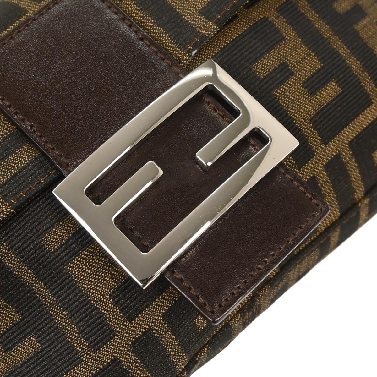 Fendi Brown Canvas Zucca Baguette Handbag