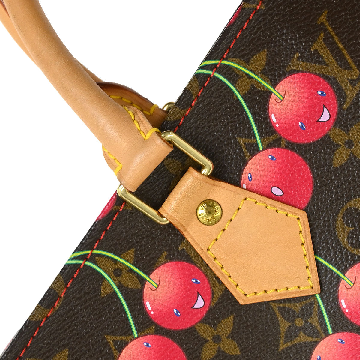 Louis Vuitton Monogram Cherry Sac Plat Tote Handbag M95010