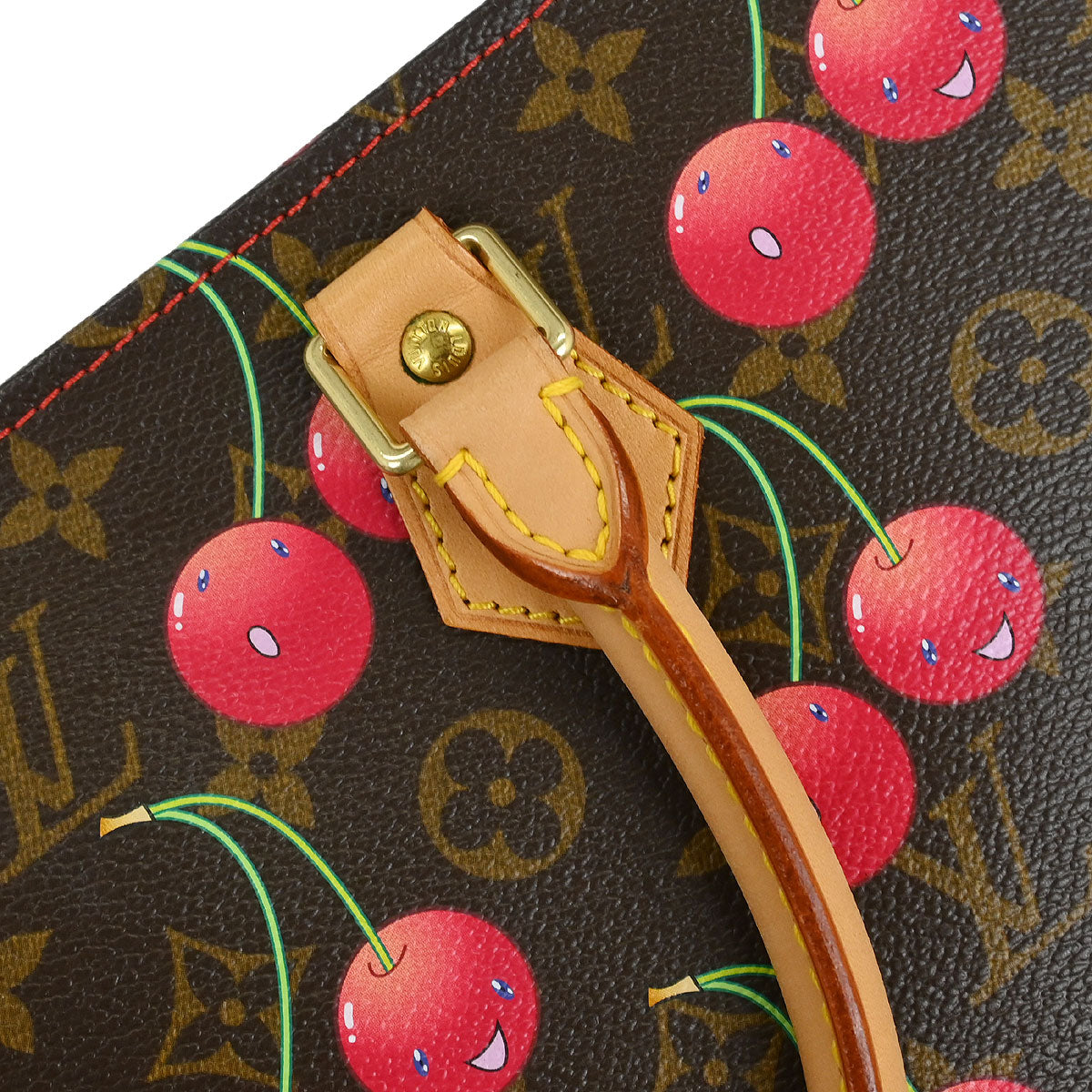 Louis Vuitton Monogram Cherry Sac Plat Tote Handbag M95010