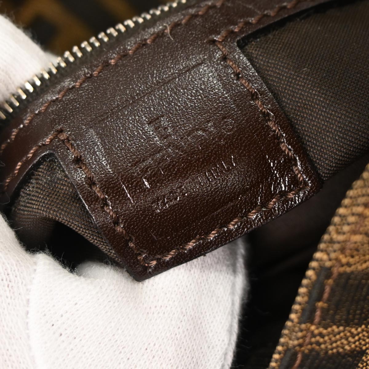 Fendi Brown Canvas Zucca Baguette Handbag