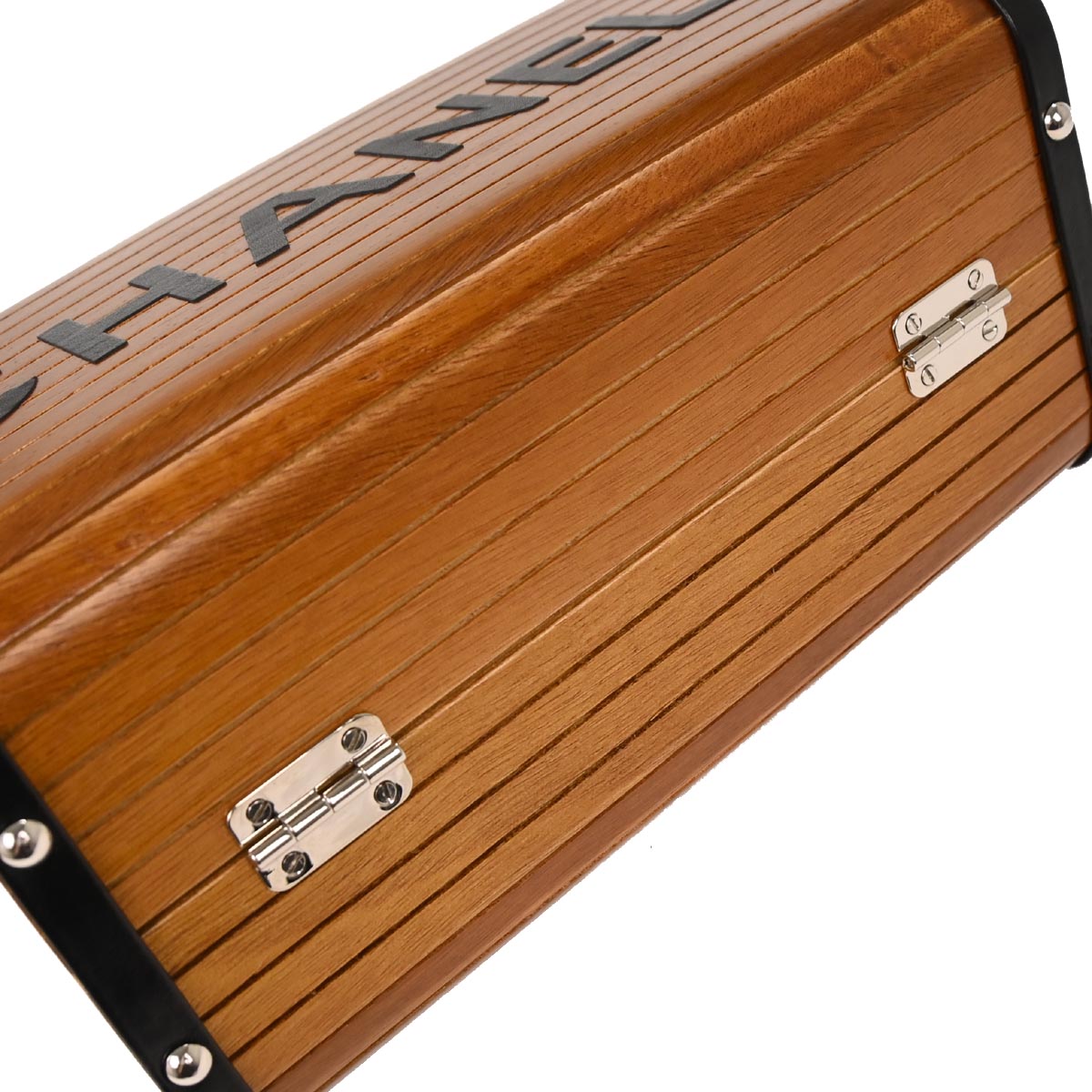 Chanel 1994-1996 Brown Black Wood Vanity Handbag Box