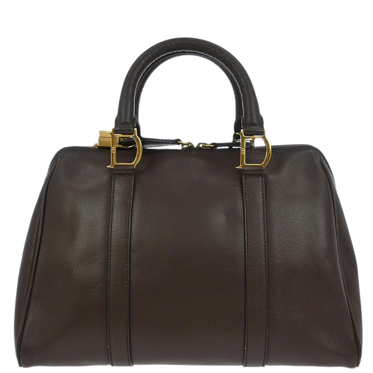 Christian Dior Brown Leather Duffle Handbag