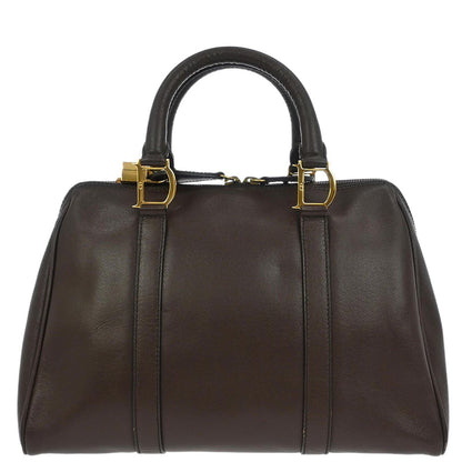 Christian Dior Brown Leather Duffle Handbag