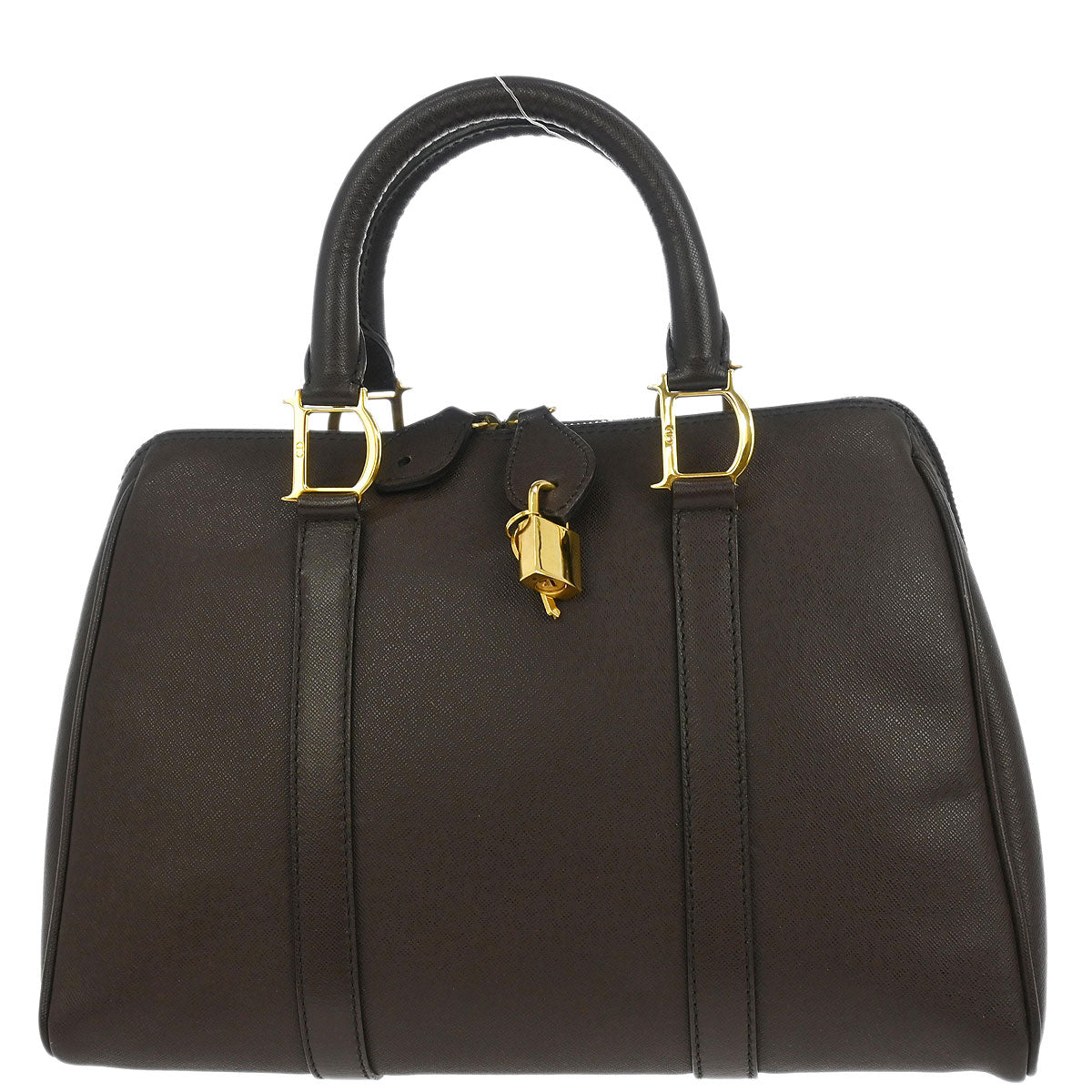 Christian Dior Brown Leather Duffle Handbag