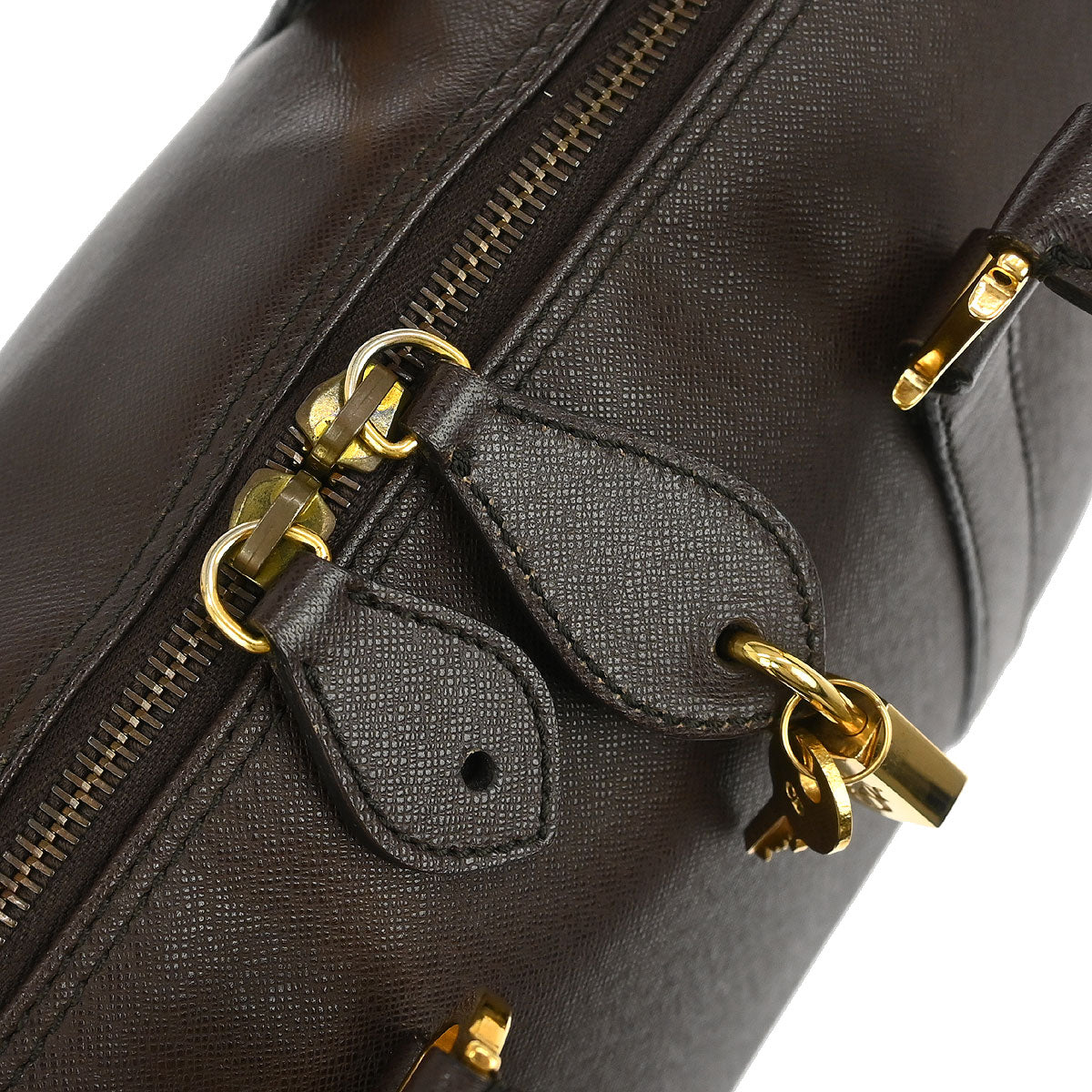 Christian Dior Brown Leather Duffle Handbag