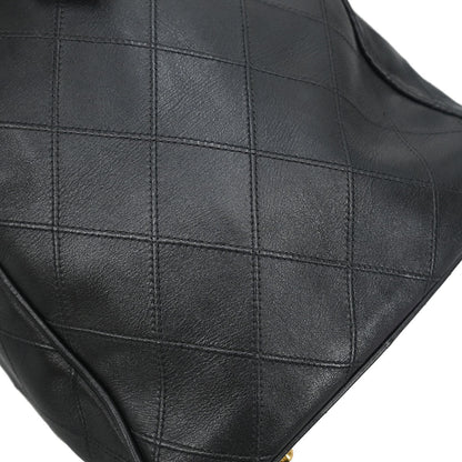 Chanel 1994-1996 Black Lambskin Bicolore 2way Duffle Handbag