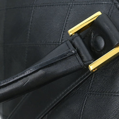 Chanel 1994-1996 Black Lambskin Bicolore 2way Duffle Handbag