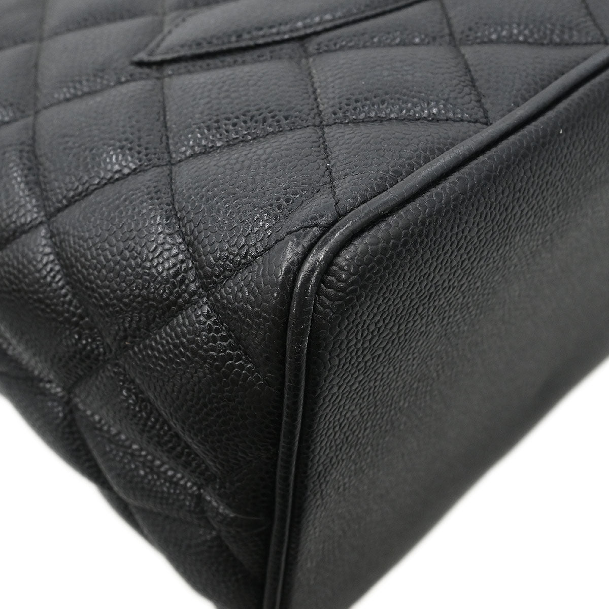 Chanel 2002-2003 Black Caviar Medallion Tote Handbag