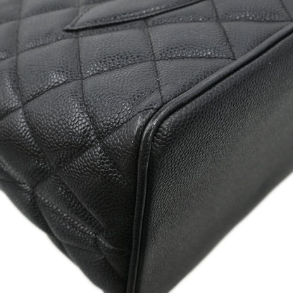 Chanel 2002-2003 Black Caviar Medallion Tote Handbag