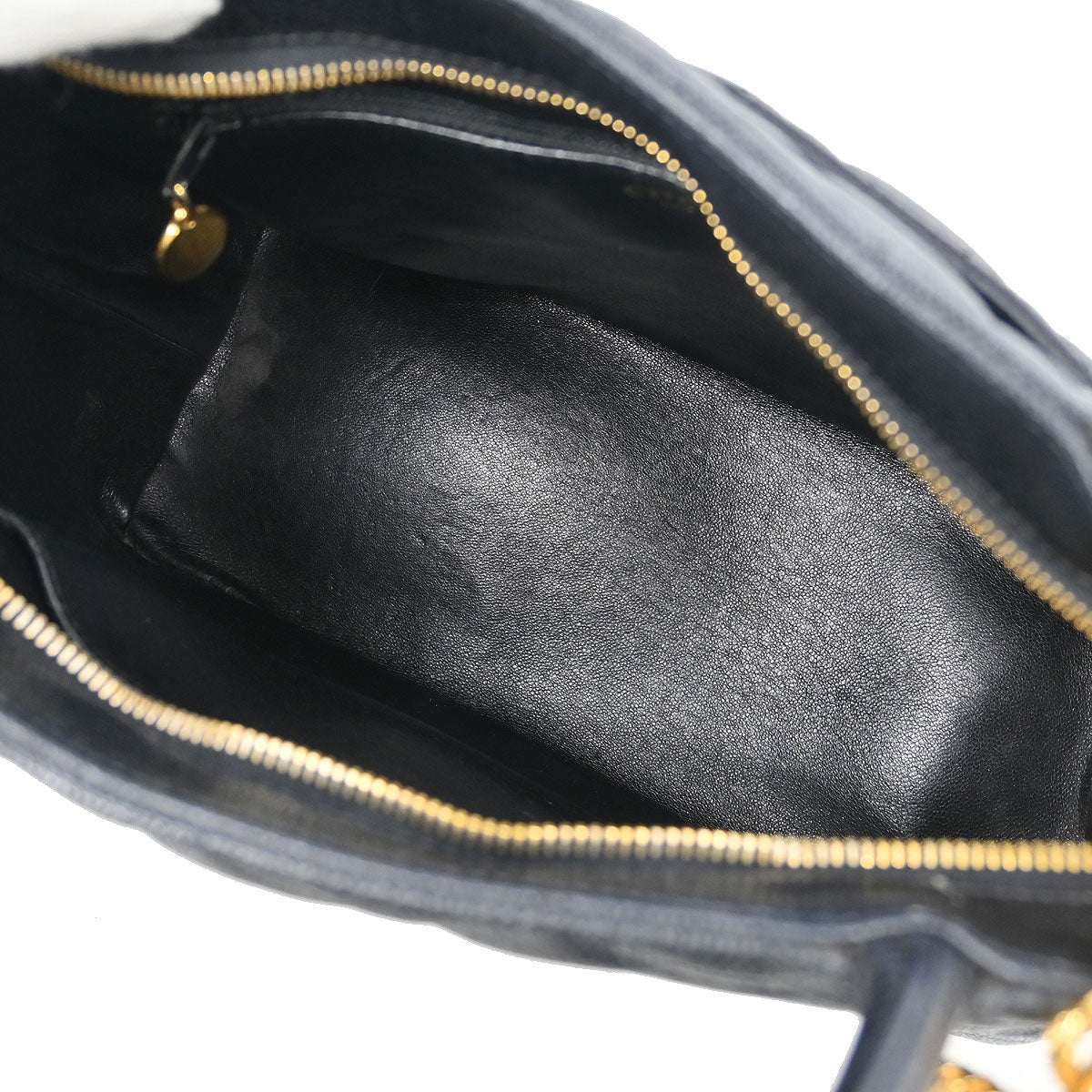 Chanel 2002-2003 Black Caviar Medallion Tote Handbag