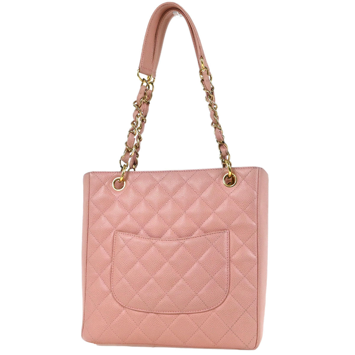 Chanel 2002-2003 Pink Caviar Petite Shopping Tote PST Chain Handbag