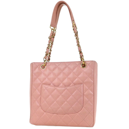 Chanel 2002-2003 Pink Caviar Petite Shopping Tote PST Chain Handbag
