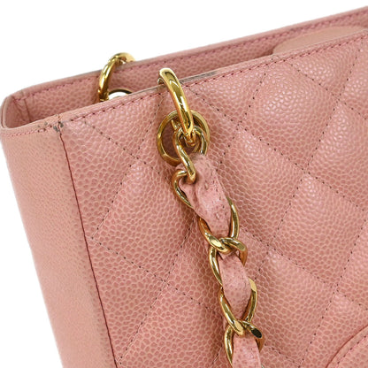 Chanel 2002-2003 Pink Caviar Petite Shopping Tote PST Chain Handbag