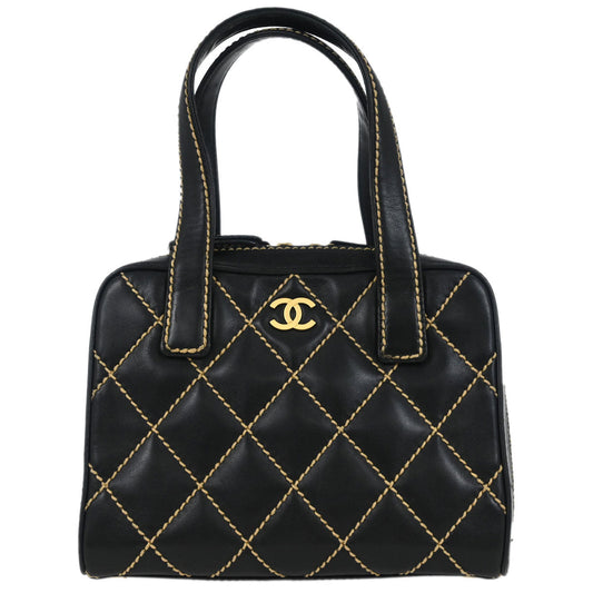 Chanel 2003-2004 Black Calfskin Wild Stitch Handbag