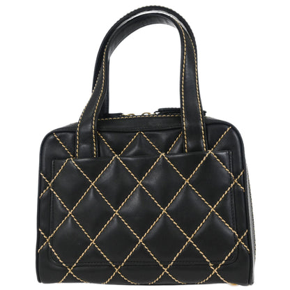 Chanel 2003-2004 Black Calfskin Wild Stitch Handbag
