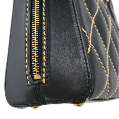 Chanel 2003-2004 Black Calfskin Wild Stitch Handbag