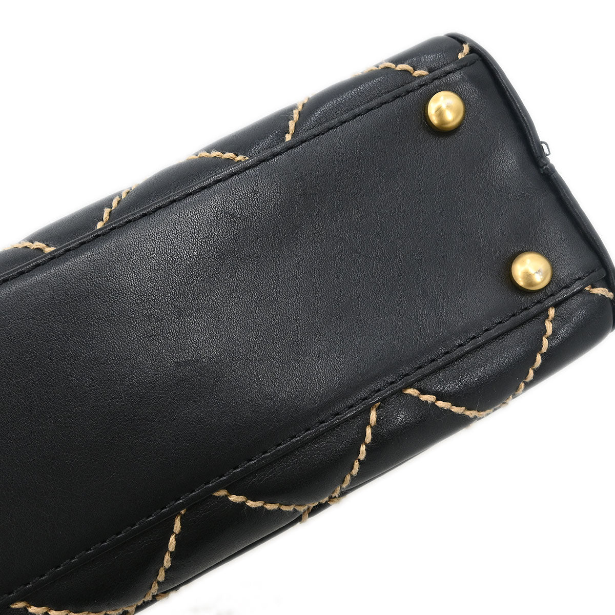 Chanel 2003-2004 Black Calfskin Wild Stitch Handbag