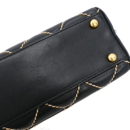 Chanel 2003-2004 Black Calfskin Wild Stitch Handbag