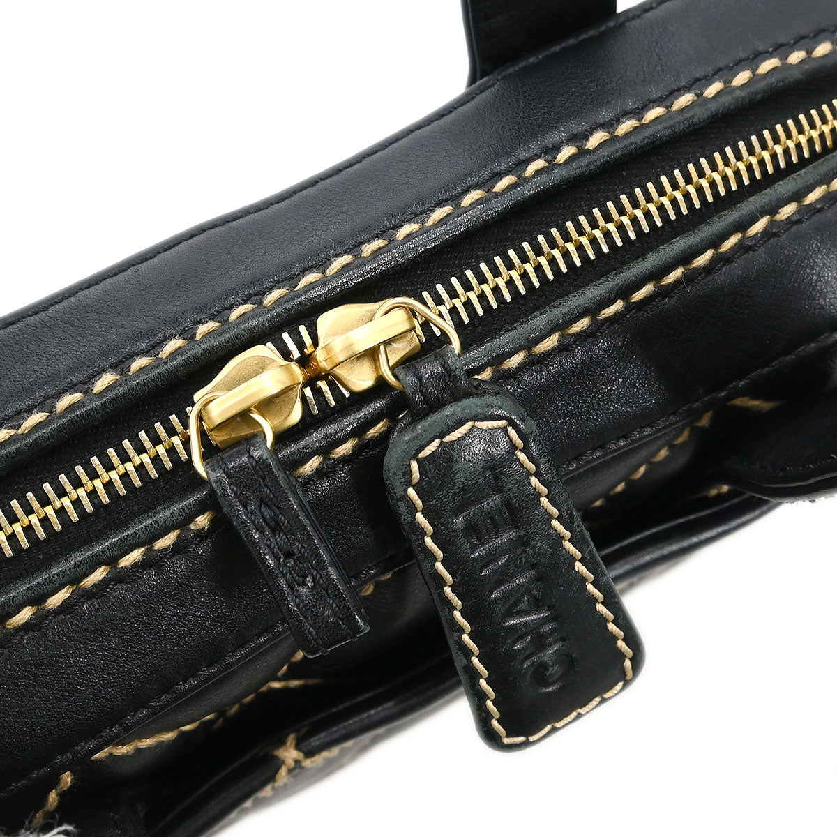 Chanel 2003-2004 Black Calfskin Wild Stitch Handbag
