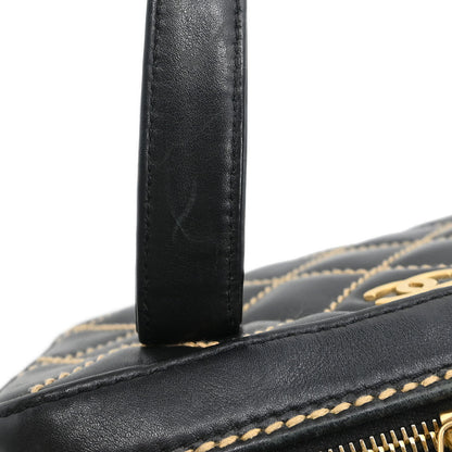 Chanel 2003-2004 Black Calfskin Wild Stitch Handbag