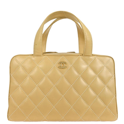 Chanel 2002-2003 Beige Calfskin Wild Stitch Handbag